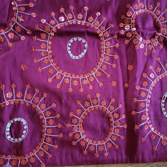 Vtg West Elm Sequin Floral Decorative Pillow Cover - NWT - Picture 2 of 8